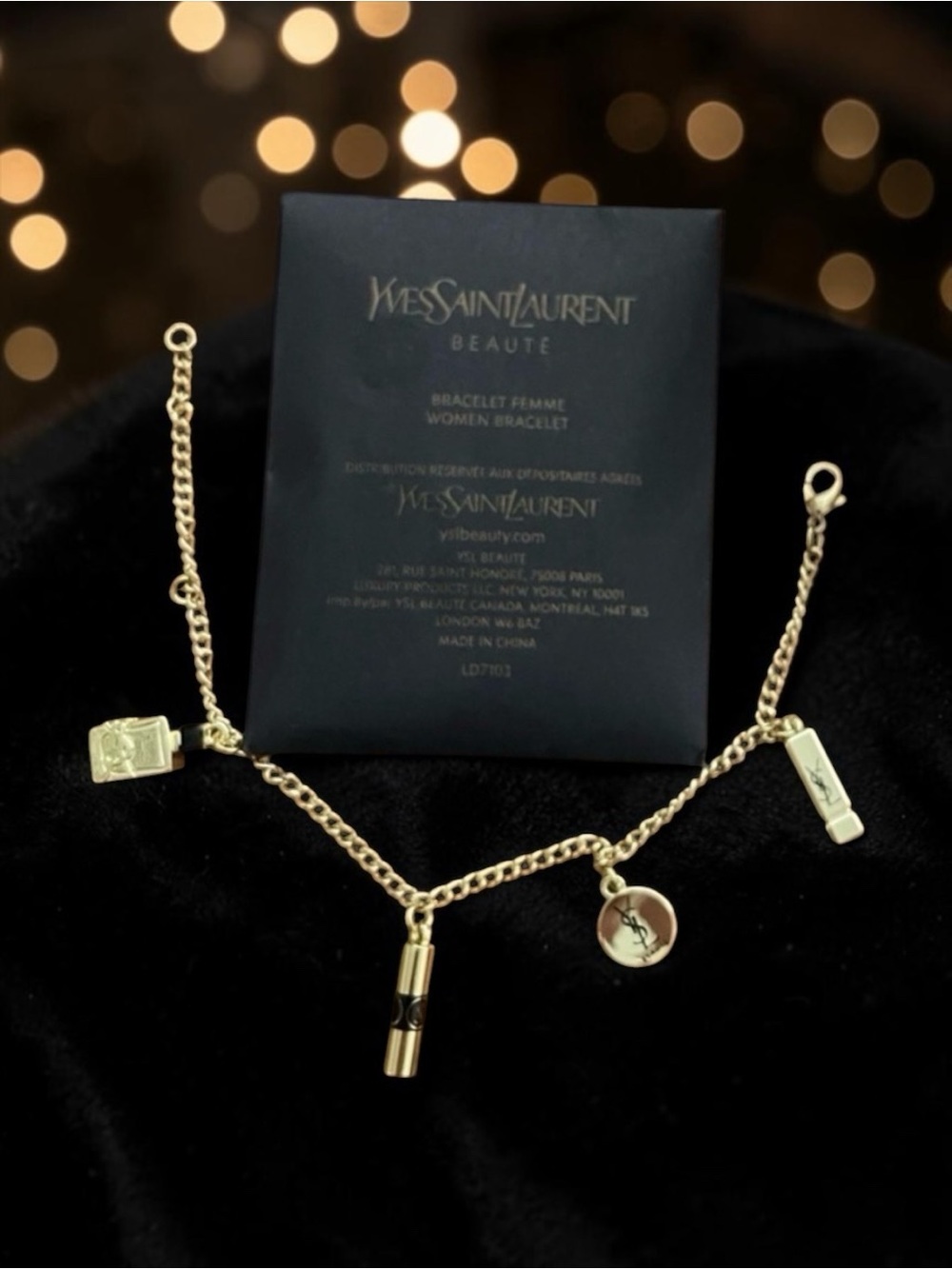NIB YSL Beauté Limited Edition Gold Charm Bracelet